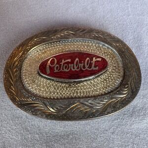Vintage Peterbilt Metal Belt Buckle